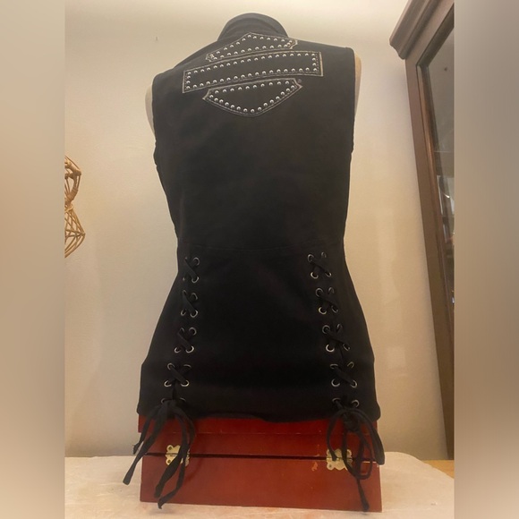 Harley Davidson Ladies Corset Style Zip Up Top - Picture 3 of 6